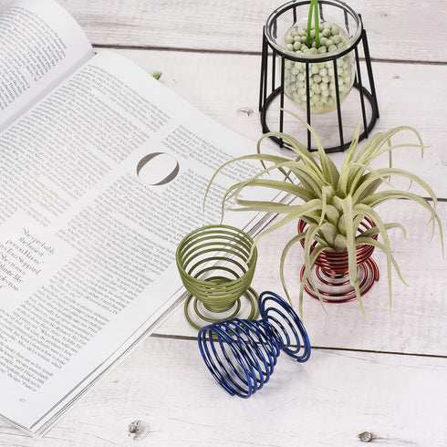 PATIKIL Air Plant Holder, 2 Pack Air Plant Stand Rack Pot Containers Tillandsia Holder for Home Office Desktop Decoration, Electrophoresis Blue...