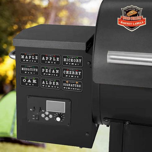 Wood Pellets for Smoker Magnet Labels - Accessories for Pellet Smoker Grill,Metal Material, Frosted Design, Perfect Match with Smoker,Gift for Men...