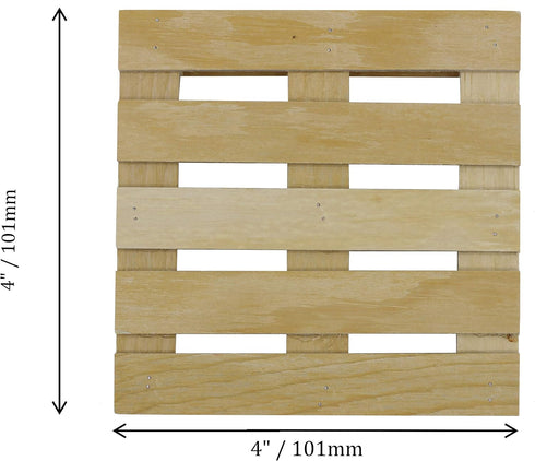 Creative Hobbies 6-Pack Mini Wood Pallet Coasters for Beverages, Hot and Cold Drinks, Mini Building Blocks Stacking, DIY Crafts, 4" x 4" x 11/16"...