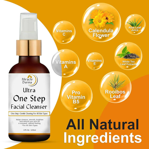 Ultra One Step Facial Cleanser Gentle Hydrating All Skin Types Oil-FreeSoap-Free Moisturizing Formula Unscented and Non-Foaming Skincare Solution ...