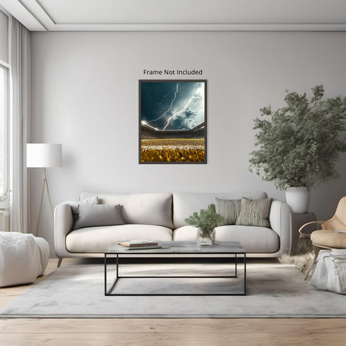 Posterizer 1 pcs-football-soccer field with storm clouds and lightning-Sports & Hobby Art Gifts for sports fans Decor for Home & Office- unframed ...