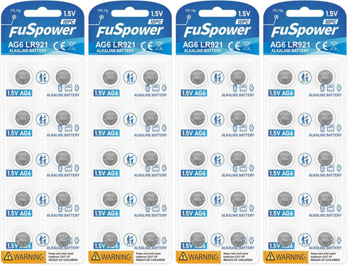 SR920SW 371 370 AG6 Battery 1.5V Button Cell Watch Batteries (40 Count (Pack of 1))...