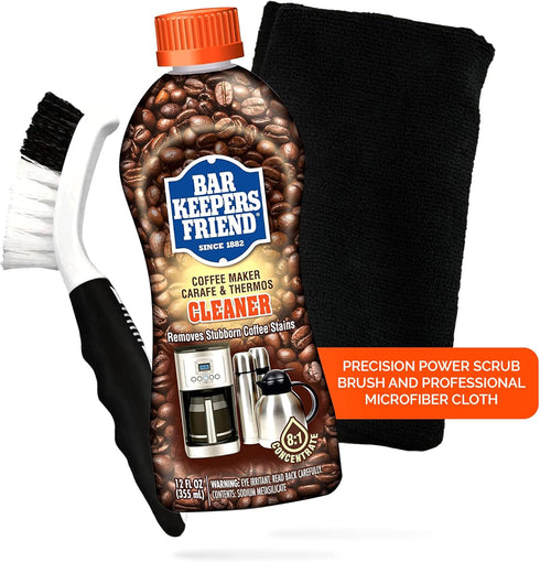 Fox Trot Bar Keepers Friend Coffee Cleaner Panther Pack Microfiber Cleaning Cloth & Scrub Bundle, With A 12oz Coffee Pot Cleaner & Dual-Action Mic...
