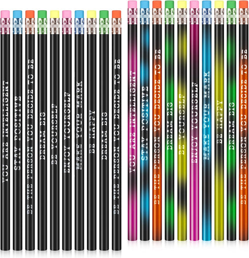 60 Pcs Inspirational Pencils Personalized Pencils with Name Cute Pencils Motivational Pencils for Student Color Changing Mood Pencils Heat Activat...