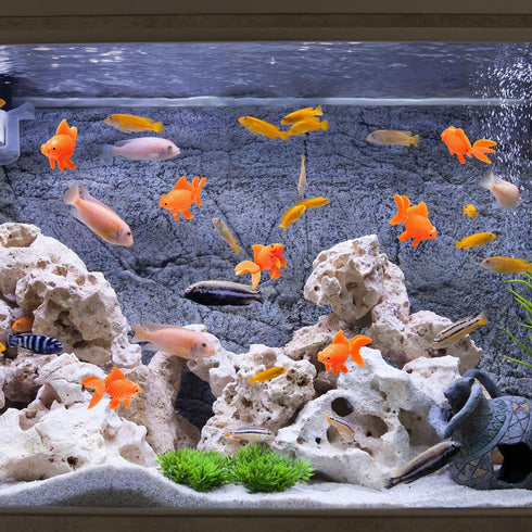 Sumind 30 Pieces Fake Goldfish Plastic Floating Artificial Aquarium Fish Realistic Moving Orange Goldfish Fish Ornament Decorations for Aquarium F...