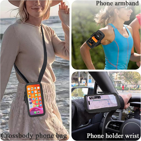Phone Holder for Running, Walking, and Workout - Adjustable Arm Band Armband for iPhone and Cell Phones - Clear Crossbody Phone Pouch Purse with S...