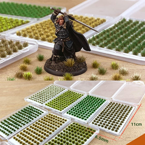 Cayway 208 PCS Static Grass Tuft Model Grass Tufts Terrain Model Kit Resin Static Scenery Model Miniature Shrubs Bushes for Train Landscape Railwa...