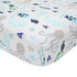 Lambs & Ivy Oceania 100% Cotton Fitted Crib Sheet - White with Blue Nautical/Aquatic Fish and Octopus...