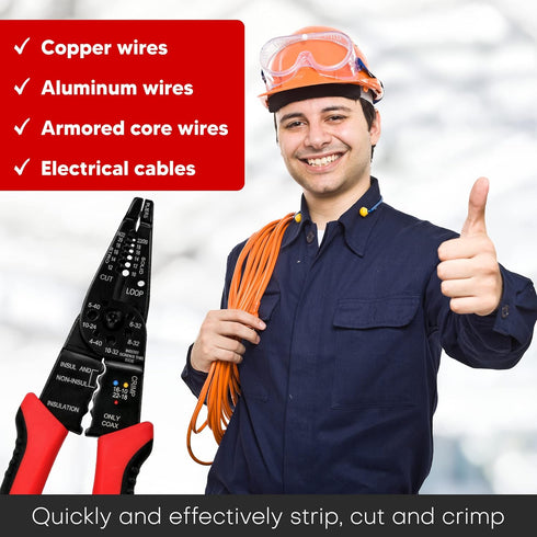 Wire Stripper Cutter Wire Stripping Tool - 8 Inch, Multi-Function Hand Tool?Professional Handle Design And Refined Craftsmanship.,XT-1-001...