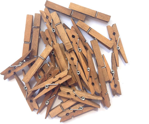 LWR CRAFTS Wooden Small Clothespins 1-7/8" 4.8cm 50 Pieces Per Pack (Jacobean)...