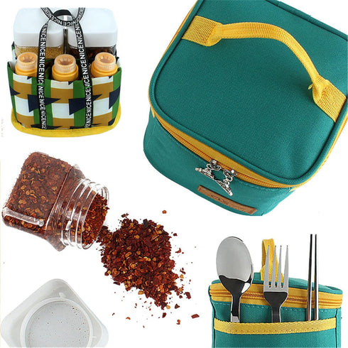 7 Pcs PET Plastic Spice Jars Moisture Proof Condiment Container with Lid - Camping Picnic Outdoor Kitchen Spice Shaker Seasoning Organizer Bottle ...