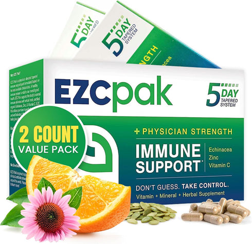 EZC Pak 5-Day Tapered Immune Support Booster - Vitamin Immune Support Supplement, Echinacea, Zinc Vitamin C, Immune Boosters for Adults - Immune S...