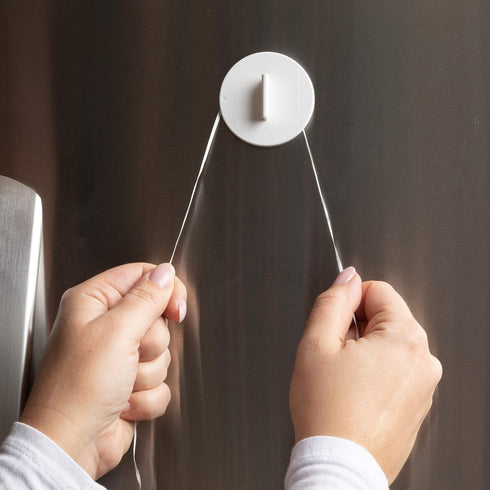 Qdos Adhesive Fridge/Freezer Lock - Easy One Handed Operation - Patented ZeroPinch Design - Unique Modern Design Refrigerator Lock - Baby Proofing Doesn't Have to be Ugly | White