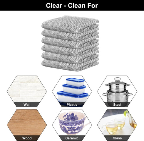 Double Layer Multifunctional Non Scratch Wire Dishcloth Wet and Dry Dishwashing Rag Scrub Scratch Sponges Kitchen Dish TowelsTableware Scrubber Ho...