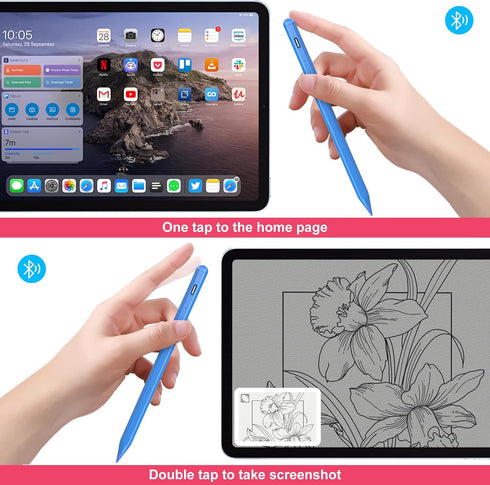 Stylus Pen for iPad,Tilt Sensitivity & Palm Rejection Magnetic Bluetooth Stylus Pen for iPad 9th&10th Generation Compatible with iPad Pro11&12.9''...