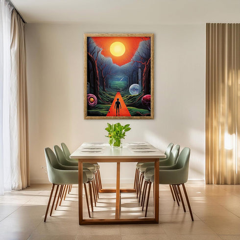 Posterizer 1 pcs-Alien walking Through The woods at Sunset-Abstract & Modern Art-Fantasy & Fiction Art-Gift for Art Lovers-Decor for Home & Office...