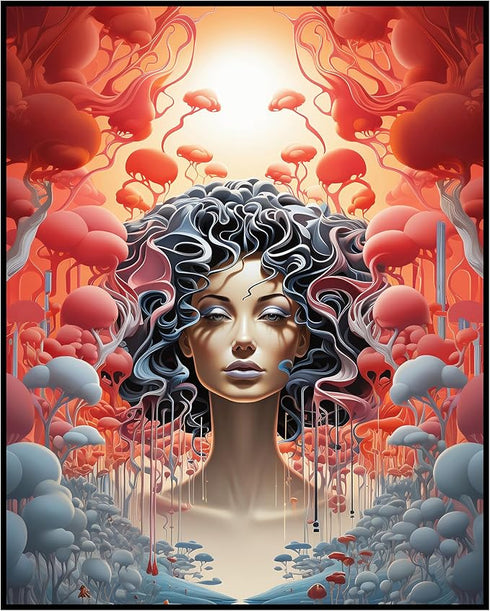 Posterizer 1 pcs-surreal alien queen-Abstract & Modern Art-Fantasy & Fiction Art-Gift for Art Lovers-Decor for Home & Office- UNFRAMED Wall Art...
