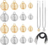 PH PandaHall 72pcs Spiral Bead Cage Pendants Set 48pcs 4 Sizes Iron Stone Holder Cage Necklace Pendants with 24pcs Leather Cord for Jewelry Making...