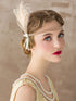 SWEETV 1920s Headpiece Flapper Headband, Pearl Peacock Feather Hair Band, Great Gatsby Accessoreis for Women, Blush Pink...