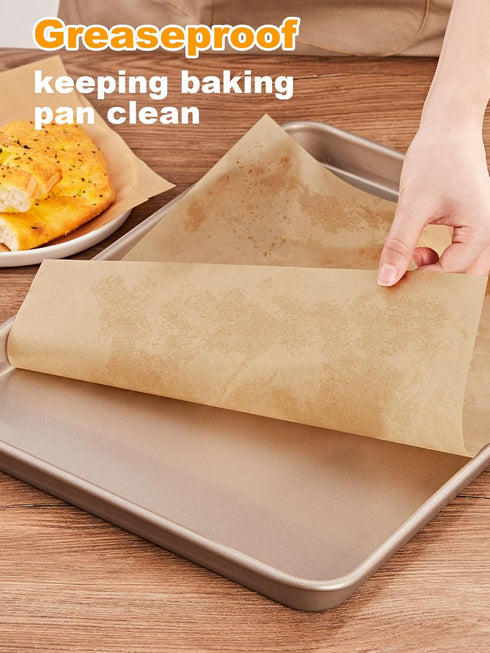 SMARTAKE 50 Pcs Parchment Paper Baking Sheets, 12x16 Inches Non-Stick Precut Baking Parchment, for Baking Grilling Air Fryer Steaming Bread Cup Ca...
