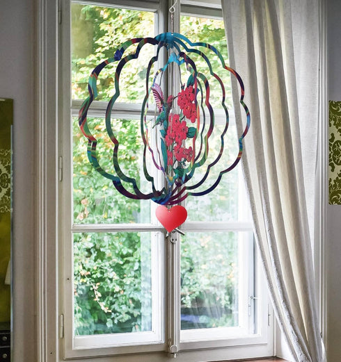 Wind Spinners Garden Decor Hummingbird Wind Spinner Outdoor Metal Hanging Mandala Decor-Wind Spinners for Yard Garden Patio Porch,Garden Wind Spin...