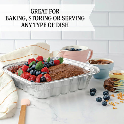 PLASTICPRO Disposable 10'' X 10'' X 3'' Inch Square Aluminum Tin Foil Baking Pans Bakeware - Cookware Perfect for Baking Cakes, Breads, Brownies, ...