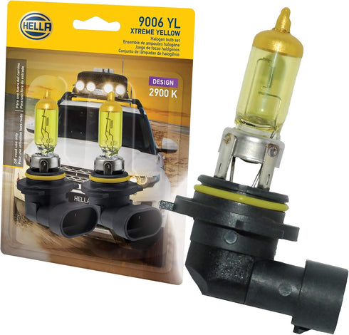 HELLA 9006 YL Twin Blister Xtreme Yellow Bulb (12V 55W), 2 Pack...