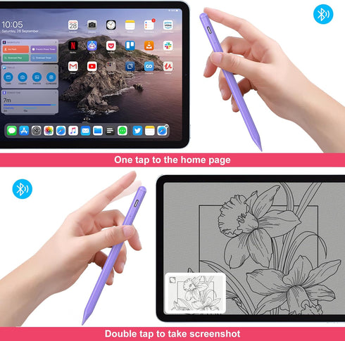 Stylus Pen for iPad,Tilt Sensitivity & Palm Rejection Magnetic Bluetooth Stylus Pen for iPad 9th&10th Generation Compatible with iPad Pro11&12.9''...