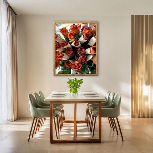 Posterizer 1 pcs-Cute Valentine's day bouquet of roses -1-Romantic Art-Holiday Poster Collection-Gift for Couples boyfriend girlfriend Husband Wif...