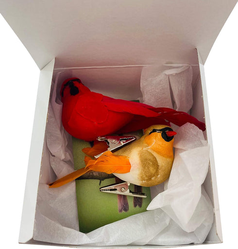 Westmon Works Cardinal Decor Set with Clip Male and Female Love Bird Cardinals with Story Card Boxed...