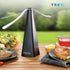 Treva Chemical Free Bug Fan, Fly Deterrent with Holographic Blades to Clear Bugs, Mosquitoes, and Flies, Battery Powered Fly Fan, Black (2 Pack)...
