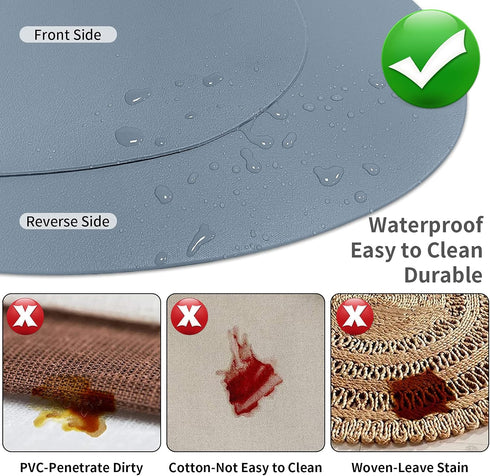 Herda Placemats Set of 6 for Dining Table Mats Faux Leather Placemats Wipeable Washable Placemats for Round Table Mats for Kitchen Dining Patio He...