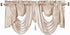 GOHD Valarie Fancy Window Valance. 54 x 18. Taffeta Fabric with Soft Satin Swag. Add Some Royal luxruy Accent to Your Home. (Coffee)...