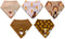 Brown Baby Bandana Bibs For Girls 5-Pack 100% Organic Cotton Drooling Teething Newborn 0-6 months Infant 6-18 months Toddler 18-36 month...