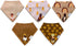 Brown Baby Bandana Bibs For Girls 5-Pack 100% Organic Cotton Drooling Teething Newborn 0-6 months Infant 6-18 months Toddler 18-36 month...