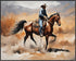 Posterizer 1 pcs- Cowboy dressed in blue riding a brown horse-Art for Animal Lovers- Gift for Men Women Entrepreneur Teens-Decor for Home & Office...