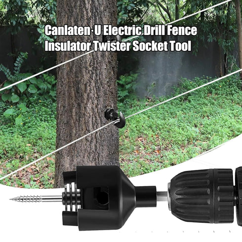 Insulator Twist Socket Tool, Electric Drill Fence Insulator Twister Tool 8MM Drill Fence Ring Cap Nut Twister for Post Self-Tapping Insulator Labo...
