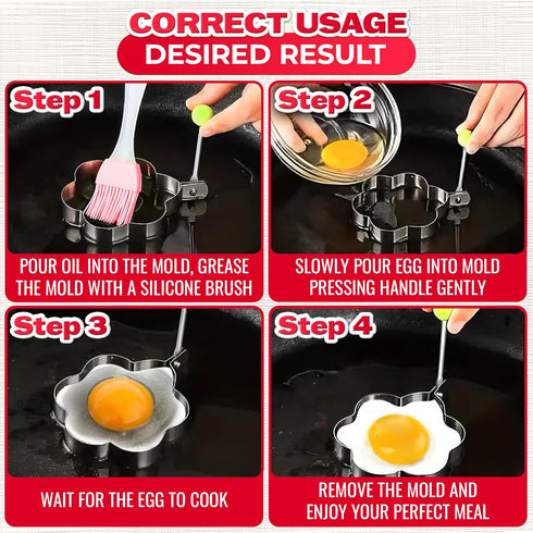 5Pcs Stainless Steel Ring Molds for Cooking Egg - Pancake Shapes Cooking Rings Egg Rings for Frying Eggs Round Egg Cooker Ring - Egg Ring Mold Coo...