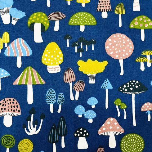 Mushroom Fabric Fat Quarters for Quilting,Cotton Printed Food Pattern Fabric Bundles 18x22,Botanical Woodland Theme SZRUIZFZ (6pcs)...