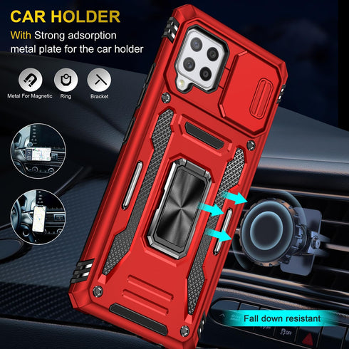 for Samung Galaxy A42 5G Case with Slide Camera Cover Ring Kickstand Military Grade Shockproof Case Armor Heavy Duty for Galaxy A42 5G Phone Case ...