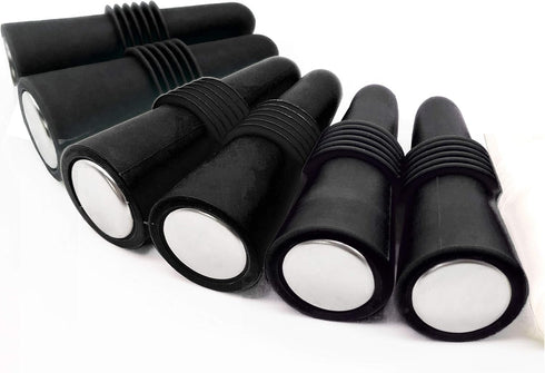 ANIN 8 pcs of Wine Stoppers, Reusable Silicone Beverage Bottle Sealer Replacement with Grip Top for Cork to Keep the Wine Fresh - Black...