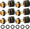 Triumpeek 3/4" Garden Hose Connector, 6 Sets Garden Hose Quick Connect Fittings, Male and Female Quick Release Garden Hose Connector...