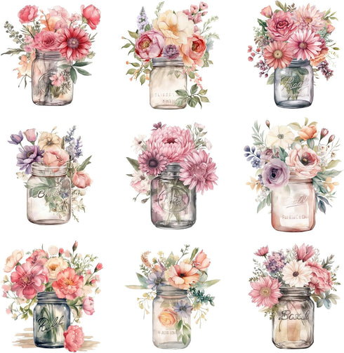162 Pcs Mason Jar Four Seasons Sticker Book for Journaling Notebooks, Sketchbook, Bookmark Making, Junk Journal, Budget Planner, Scrapbook Art Sup...