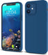 IceSword iPhone 12 Mini Case - Thin Liquid Silicone, Matte Blue, Soft Silk Cloth, Gel Rubber Full Body, Cool Shockproof Protection...