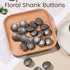 NUOMI 50 Pcs Antique Metal Shank Buttons, Vintage Shank Buttons for Crafts Projects, Coat, Jackets, Flower Pattern Engraved Metal Sewing Buttons 2...