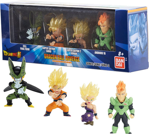 Dragon Ball Super Adverge Set 6 - SS Goku, SS 2 Gohan, Cell, Android 16 - Bandai Collectible Toy Figures Box Set...