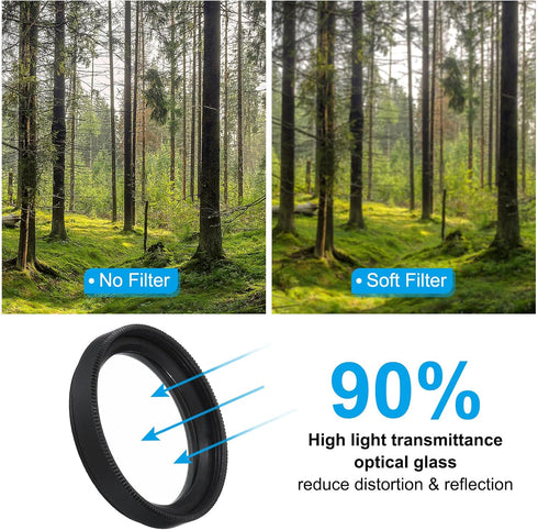 PATIKIL 52mm Diffusion Filter, Diffusion Camera Filter Black Pro Mist Filter Soft Focus Lens Filter Fog Effect for 52mm Camera Lens Photography Vi...
