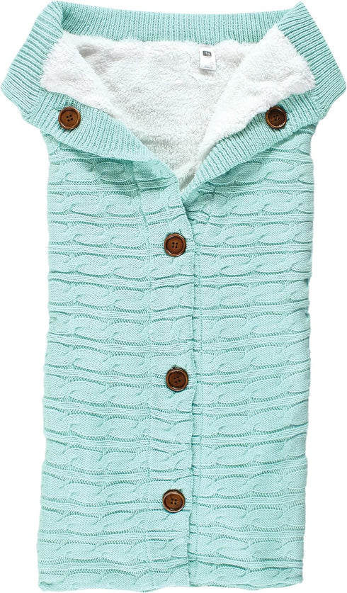 Hudson Baby Unisex Baby Sherpa Knitted Baby Lounge Stroller Wrap Sack, Mint, One Size...