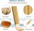2 Pieces Hake Blender Brush Bamboo Brush for Ceramics Paint Brush Applicator Artist Drawing Brush Craft Painting Brushes for Watercolor, Wash, Cer...