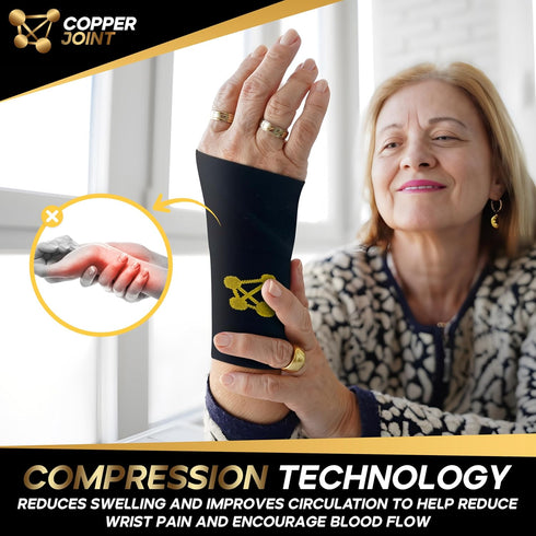 CopperJoint Hand Wrist Support Brace – Copper Compression Wrist Sleeve Men, Functional Hand Compression Sleeve Women for Gaming Support Brace, Yog...